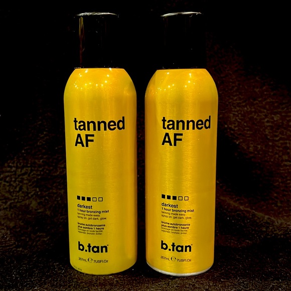 b.tan Tanned AF Darkest 1 Hour Bronzing Mist Self Tanner Set of 2 (7 oz ea) NEW - Picture 2 of 5